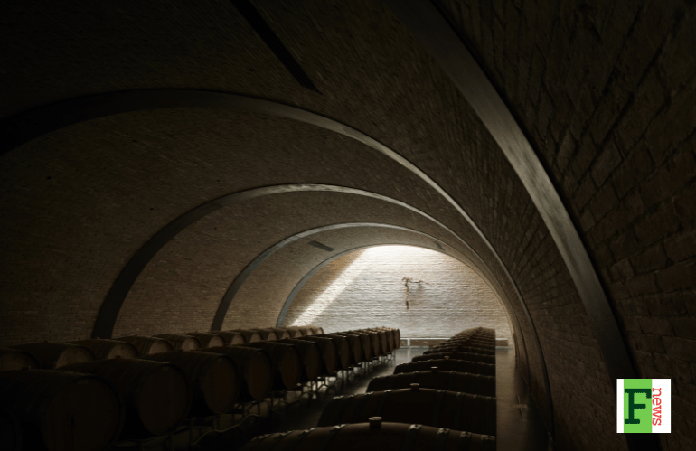 cantina contemporanea inserita nel vigneto