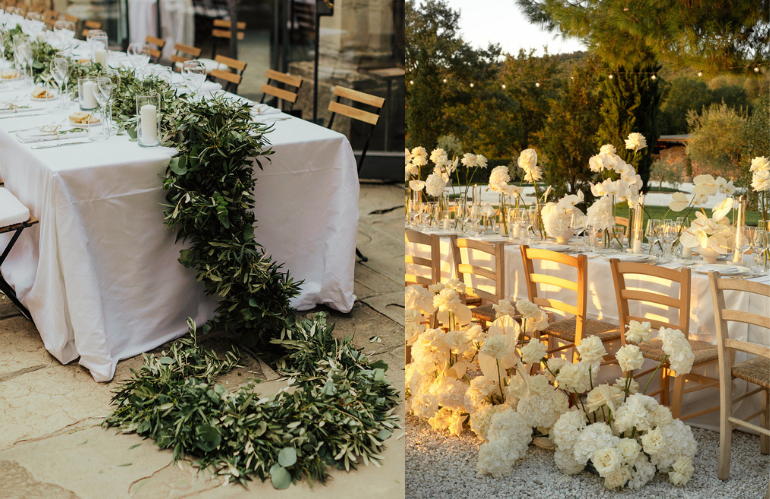 Bouquet stagionale in fase di composizione