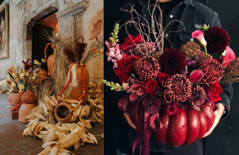 Installazione Día de los Muertos e centrotavola fruttato