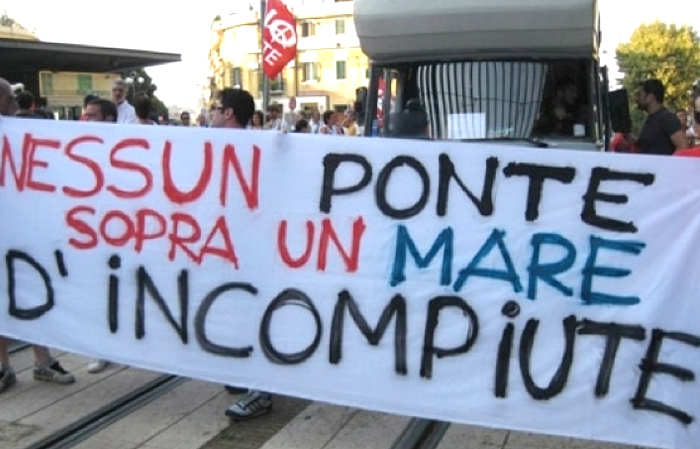 protesta ponte sullo stretto