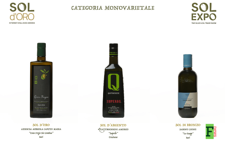 Sol d'Oro 2026 Categoria Monovarietale vincitori